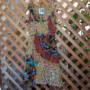 Edmé & Esyllte Silk Print Sleeveless Dress, Size 2